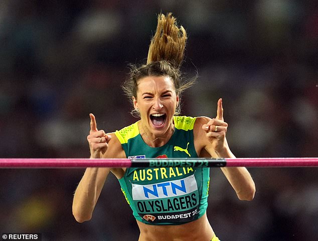 On clearing the bar, as he did (above) in Budapest last year, Olyslagers says: ''When you clear the bar, there's so much excitement... for a moment you feel like you're flying.''