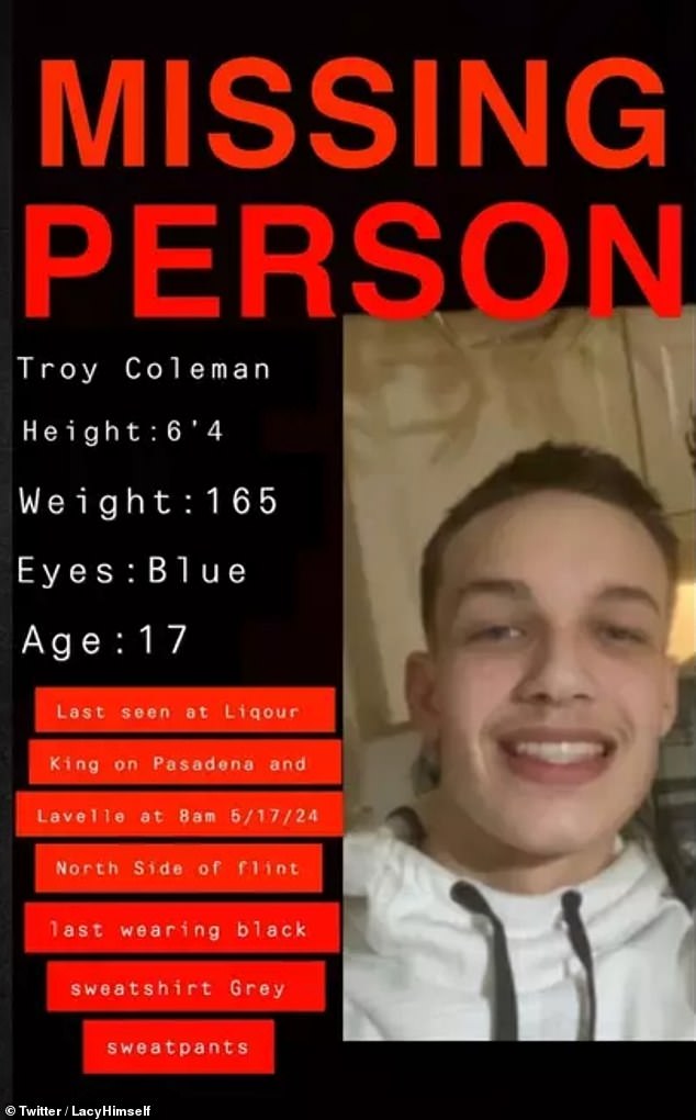 When Troy went missing in May, his father said he is not a dangerous person, but he suffers from hallucinations and was taking medications he didn't need.