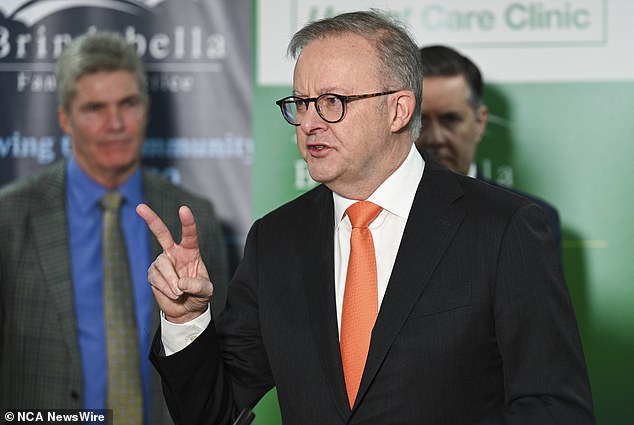 Premier Anthony Albanese is pictured during a press conference in Queanbeyan on Friday