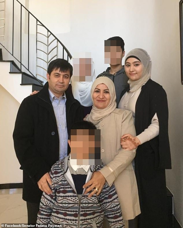 Fatima Payman's immediate family (pictured) fled Afghanistan for Pakistan in the 1990s, before arriving in Perth as refugees in 2003.