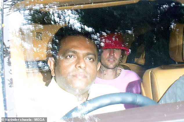 He was seen being escorted through busy streets in India before being driven in a Rolls Royce to Anant's family home.