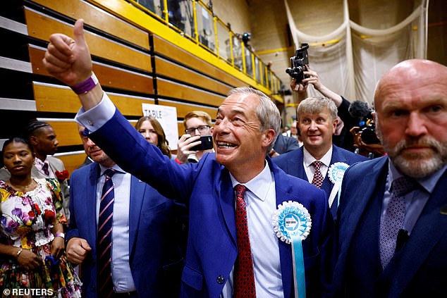 Farage easily won the election in the seaside town of Clacton, gaining almost 25,000 votes.