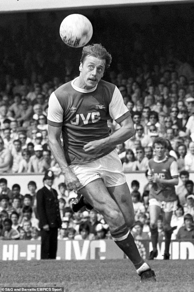 Caroline is now happily married to her husband John Hawley, 70, who was once a professional footballer and played for the likes of Hull City, Leeds United, Bradford City and Arsenal until he retired in 1986 (pictured playing for Arsenal).