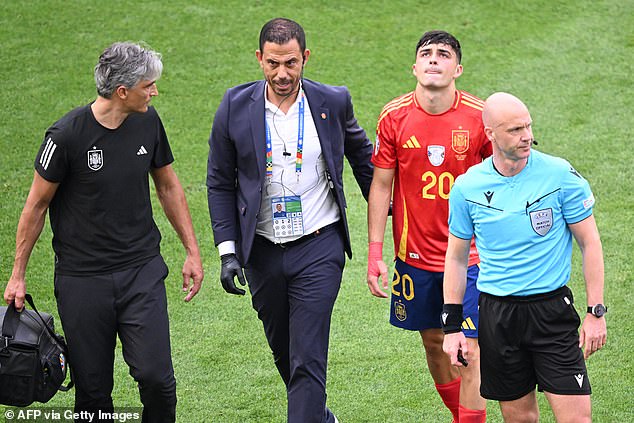 Spain will be without Pedri for the rest of the tournament after he limped off with an injury