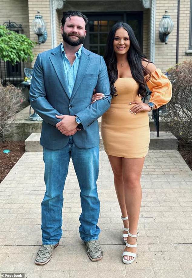 Kyle Dean MacMeekin, 29 (pictured with his girlfriend Aubrie Kurlin) dove in with another Anniboli woman to save Anniboli's wife.