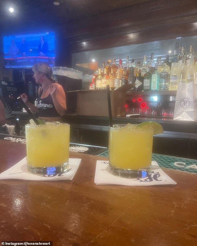 And there was a picture of two cocktails on the bar waiting to be drunk.