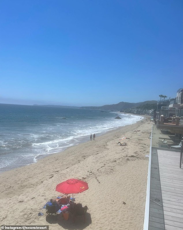 She also shared a photo of the beach with the waves crashing.