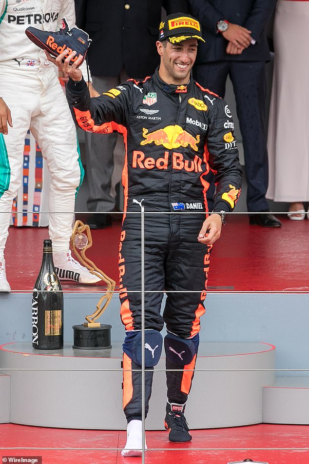 Ricciardo enjoyed his most successful years with Red Bull, pictured celebrating in Monaco