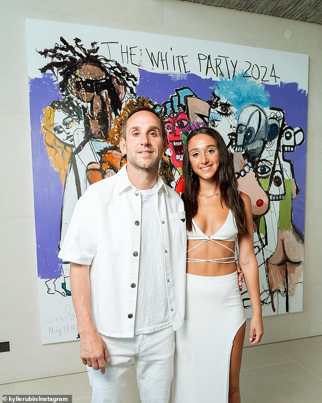 Michael Rubin and his daughter, Kylie, at this year's White Party