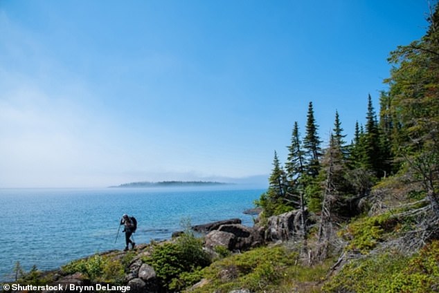 Visitors can access Isle Royale National Park in Michigan by ferry, seaplane, or private watercraft such as boats and jet skis.