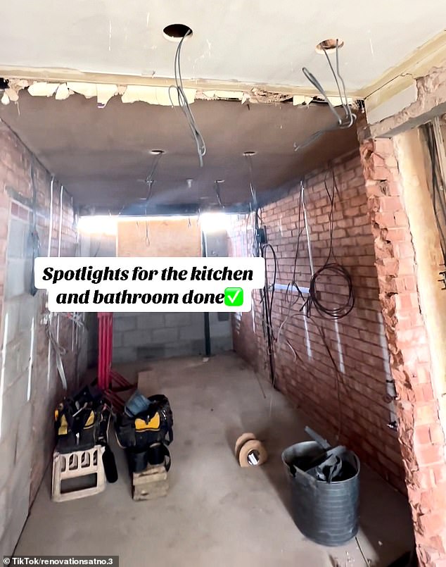 They had also managed to install recessed lighting, while also performing the complicated task of electrical installation, placing and powering every outlet and light switch used.