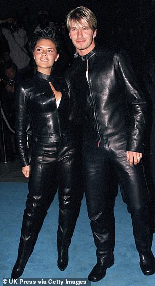 David and Victoria wore a matching Versace leather dress in 1999, when David was just 24 years old.