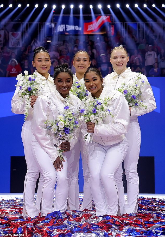 Jordan Chiles, Suni Lee, Jade Carey and Hezly Rivera round out the U.S. gymnastics roster