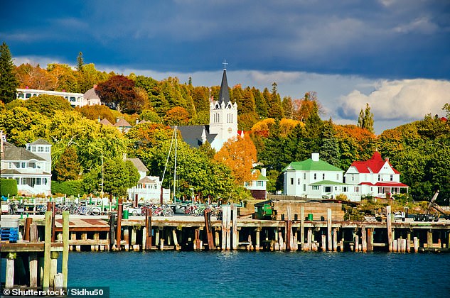 Time warp: Motor vehicles have been banned on Mackinac Island since 1898