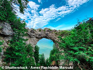 Arch Rock, an impressive rock formation on Mackinac Island