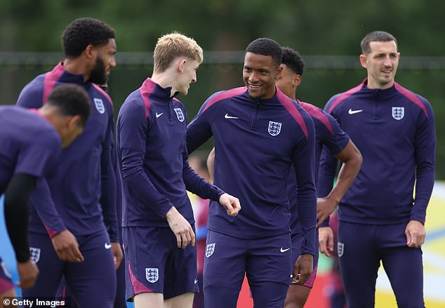 Aston Villa defender Ezri Konsa (centre) has come into the starting XI to replace the suspended Marc Guehi.