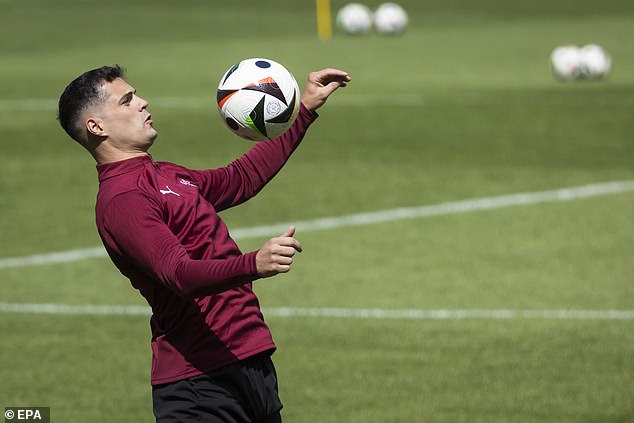 Former Arsenal midfielder Granit Xhaka has recovered from injury in time to be part of Switzerland's starting XI.