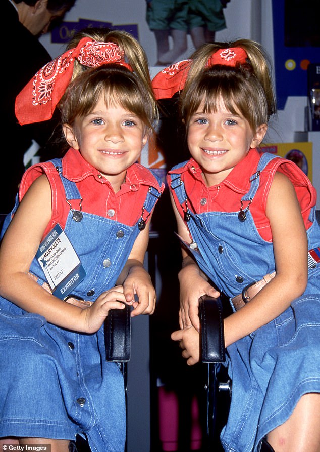 Olsen became a household name and face when she and her twin sister, Mary Kate, played Michelle Tanner on the hit sitcom Full House from 1987 to 1995 (pictured, in Las Vegas in July 1993).