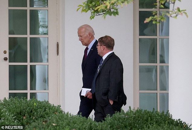 The White House declined to say whether they met with Biden during the meeting, but the president was in DC at the time.