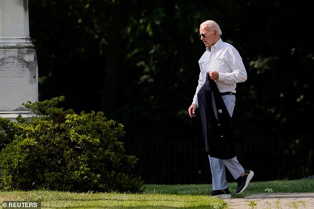 Biden arrives at St Joseph on the Brandywine Roman Catholic Church to attend Mass in Wilmington, Delaware