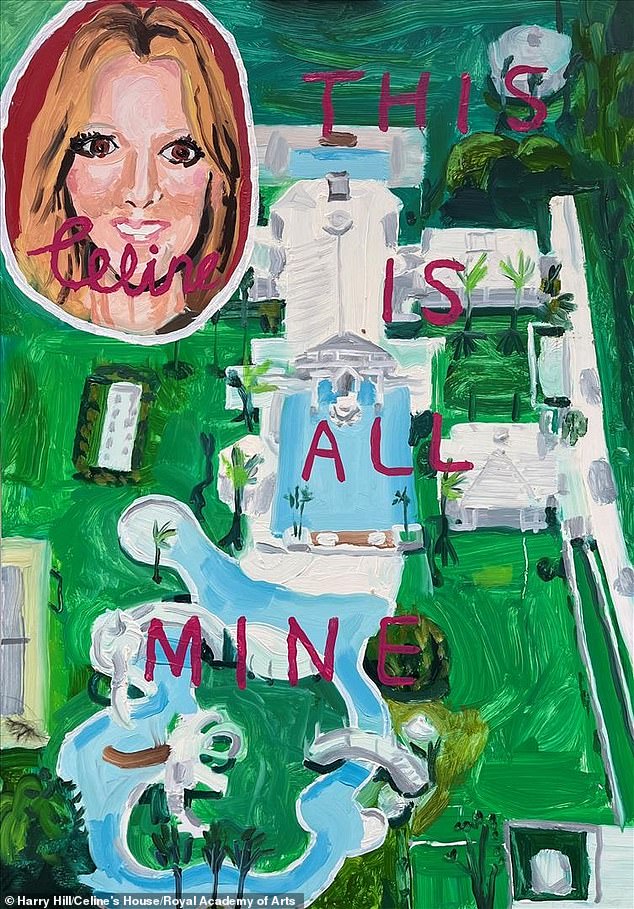 My art will continue: The third painting is an oil and canvas called The House of Celine, in honour of the singer Celine Dion, priced at £1,200.