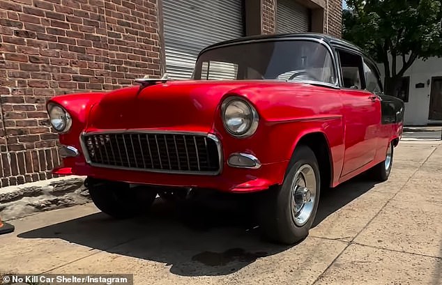 Pictured: A 1955 Chevy 210 undergoing restoration in the shop.