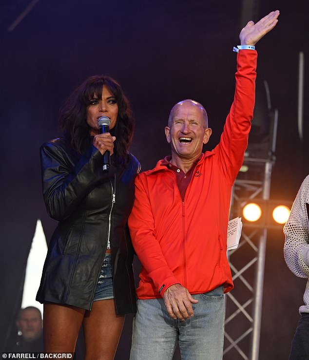 Eddie The Eagle Edwards made a surprise appearance with his girlfriend Karen Pearce and waved to the crowd from the main stage.