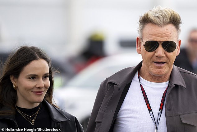 Chef Gordon, 57, who is a regular face at F1 events, was joined by Holly, 24, braving the rain to watch all the driving action.