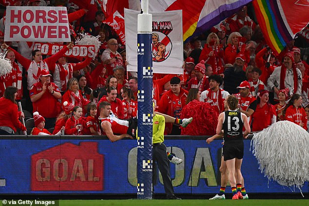 But his goal-saving intervention helped the Saints beat the Swans in Melbourne.