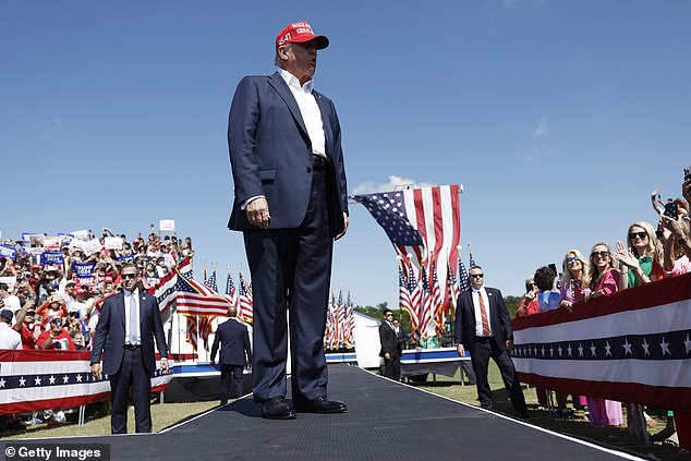 Donald Trump speaks at a rally in Chesapeake, Virginia, on June 28. Republicans are holding their convention from July 15-18, where the former president will officially become the party's presidential nominee.