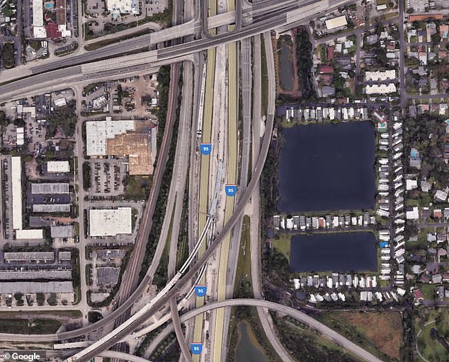 An aerial view of the deadliest mile of highway in the U.S., which is just a heartbeat away from Fort Lauderdale-Hollywood International Airport