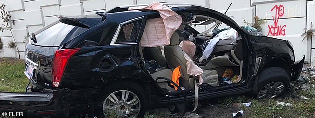 After the driver lost control and crossed the median, this Cadillac SUV plunged 20 feet off the Marina Mile Blvd entrance ramp to I-95 in May 2021.