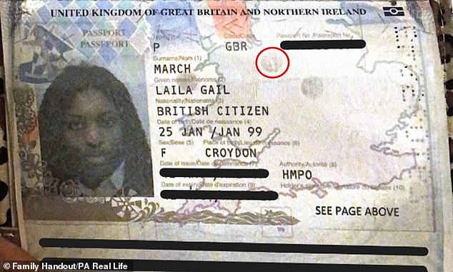 The passport defect is almost impossible to detect with the naked eye, but TUI has not detected it. One of the security marks (circled) in the top right-hand quarter of the page has a mark running through the centre of it.