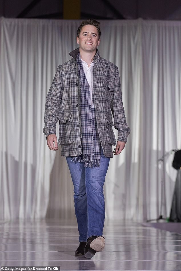 The Viscount showed his fun side as he walked the catwalk to raise money for the Friends of Scotland charity.