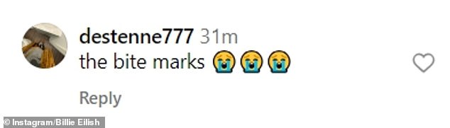 Someone simply acknowledged 'the bite marks' and added a series of crying emojis.