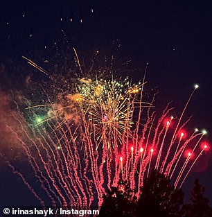 Shayk also shared a photo from the colorful Independence Day fireworks display.