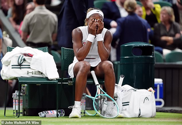 Gauff was unable to capitalise on top seed Iga Swiatek's elimination at Wimbledon on Saturday