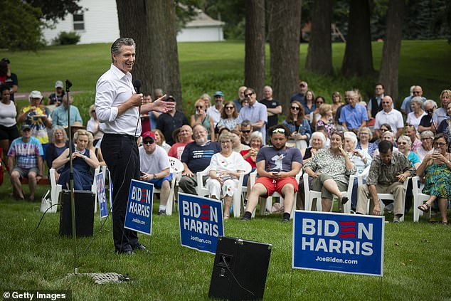 Newsom made his pro-Biden speech at a local Independence Day picnic in Michigan