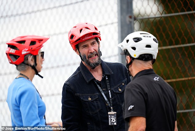 The MotoGP event was a perfect choice of date for the couple, given that Keanu founded his own custom motorcycle company, ARCH Motorcycle, in 2011.