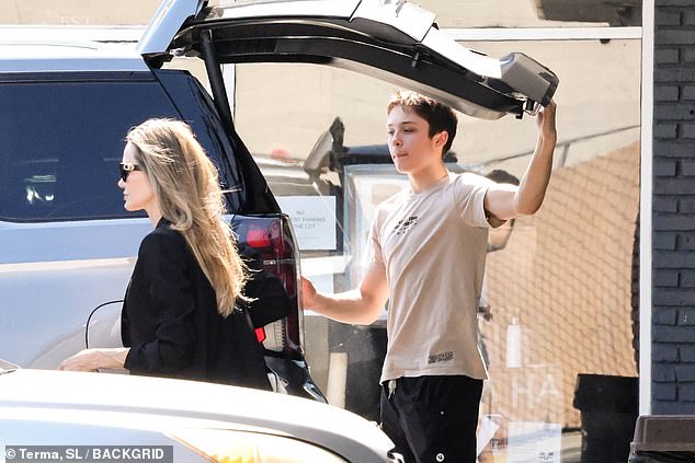 The 49-year-old Oscar winner was spotted on a rare outing with the teenager in the posh Los Feliz neighbourhood of Los Angeles.