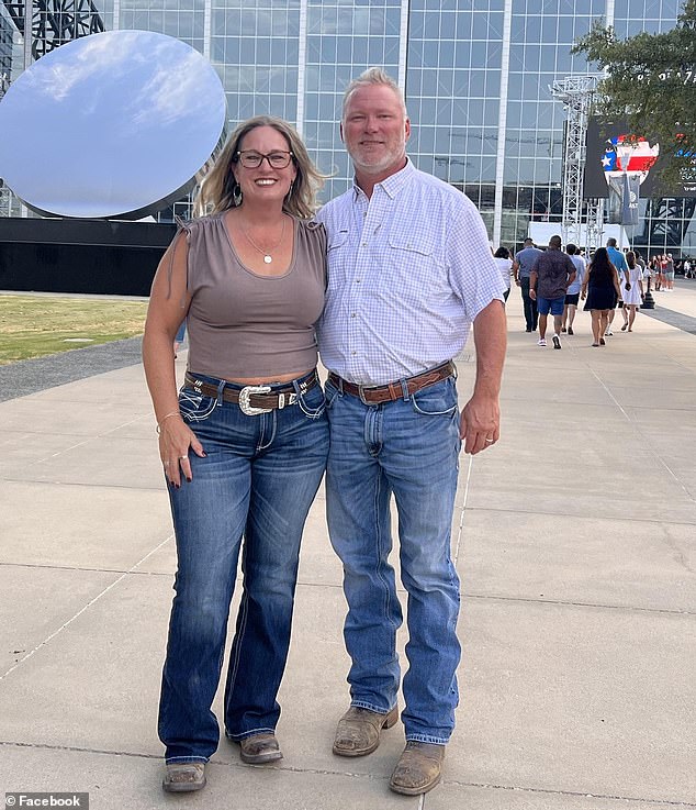 Tabatha was taken to a nearby hospital where she is in stable condition. Her husband Cary Sullivent (right) remains by her side.