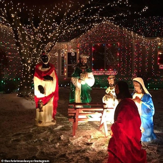 An elaborate nativity scene was also part of the eye-catching display.