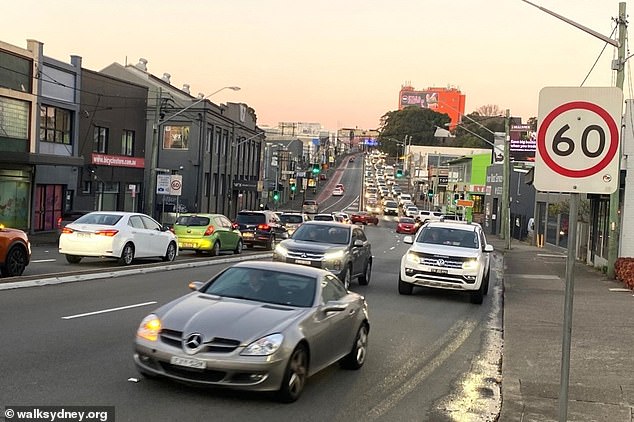 The man was arrested on busy Parramatta Road in Sydney's inner west.