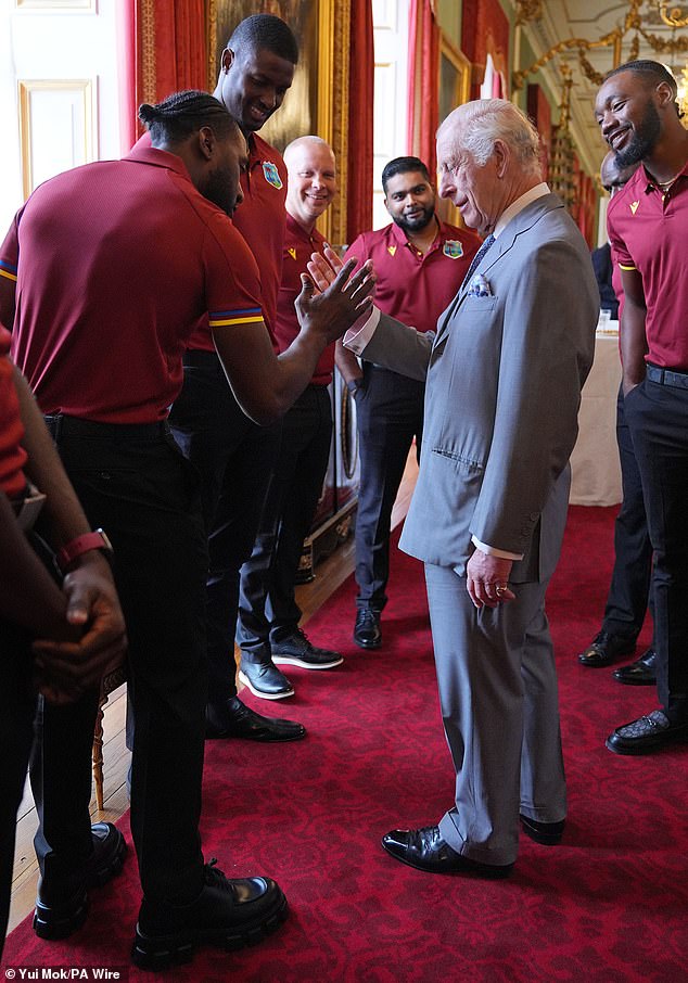 He also burst out laughing after being shown other traditional Caribbean greetings, including clapping and shaking hands.