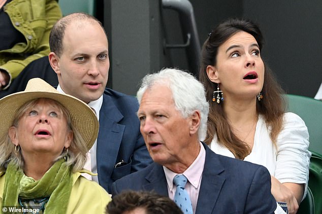 Freddie, who is 53rd in line to the throne, is known to be a keen tennis fan. He is pictured here with his wife today.