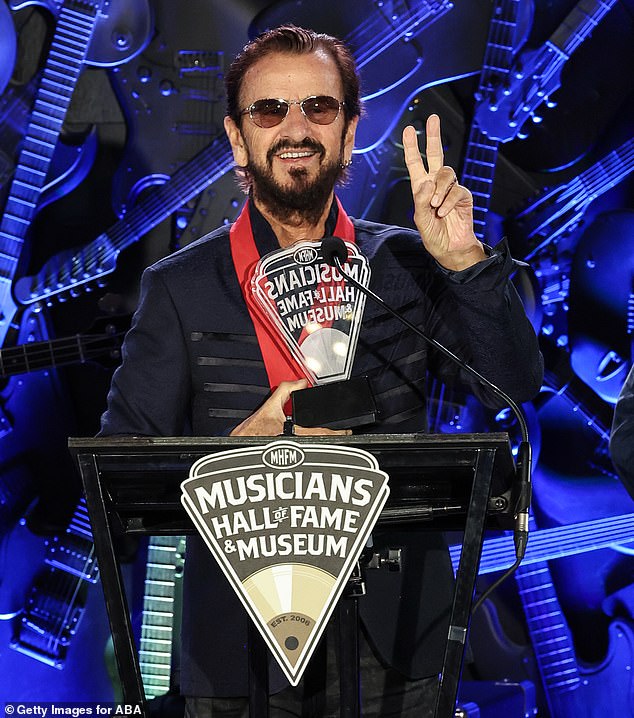 This comes after Ringo was honoured with a Legacy Award at the Musicians Hall of Fame ceremony in Nashville in September (pictured)