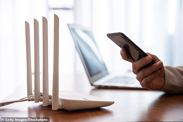 To combat interference, English recommends moving the router further away from the kitchen or switching to a higher frequency setting (stock image)