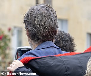 The actor was spotted waiting between takes in the Somerset seaside resort.