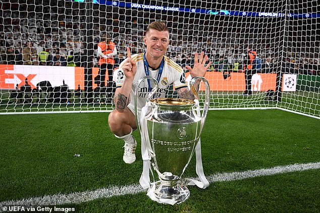 Toni Kroos is seen at Wembley Stadium in London on June 1 after winning his sixth Champions League with Spanish giants Real Madrid