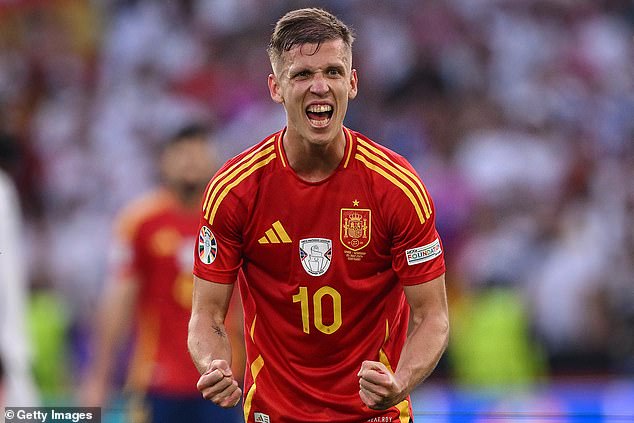 Spanish midfielder Dani Olmo was the best player in the quarter-finals, according to Sofascore